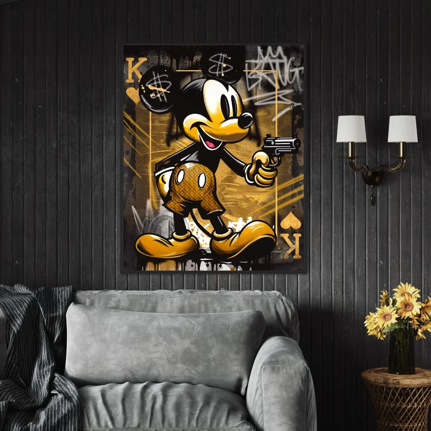 Mickey Boss Poster – Edgy Street Pop Väggkonst – GrandWallDesign