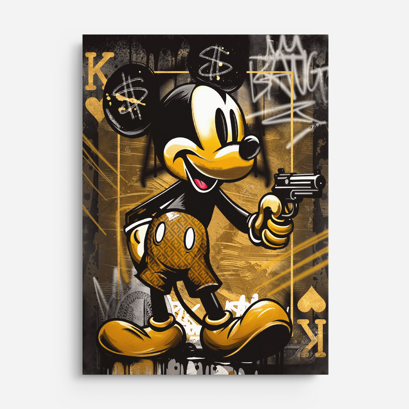 Mickey Boss Poster – Edgy Street Pop Väggkonst – GrandWallDesign